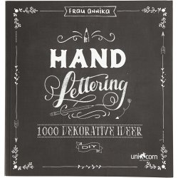 Inspirationsbog til 'Hand Lettering', str. 22x23 cm, tykkelse 2 cm, Antal sider 143, 1 stk., Dansk tekst