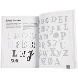 &Oslash;veh&aelig;fte til 'Hand Lettering', str. 21x28 cm, tykkelse 1 cm, Antal sider 63, 1 stk., Dansk tekst