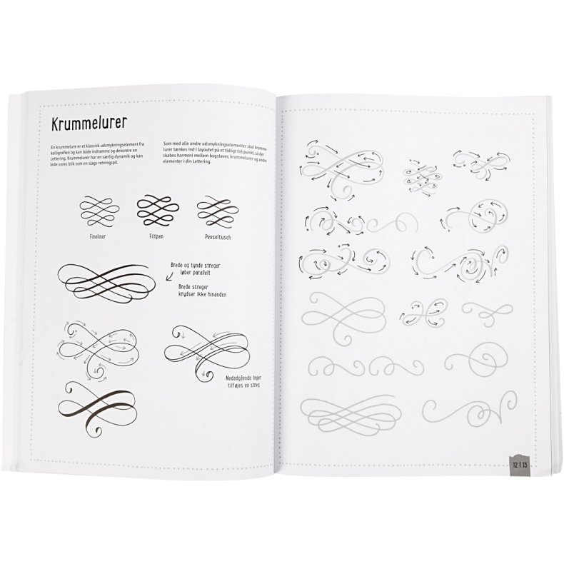 &Oslash;veh&aelig;fte til 'Hand Lettering', str. 21x28 cm, tykkelse 1 cm, Antal sider 63, 1 stk., Dansk tekst