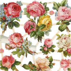 Glansbilleder, roser, ark 16,5x23,5 cm, 2 ark/ 1 pk.