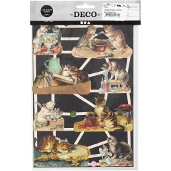 Glansbilleder, katte, ark 16,5x23,5 cm, 2 ark/ 1 pk.