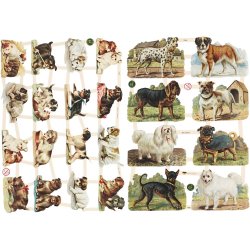 Glansbilleder, hunde, ark 16,5x23,5 cm, 2 ark/ 1 pk.