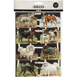 Glansbilleder, hunde, ark 16,5x23,5 cm, 2 ark/ 1 pk.