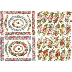 Glansbilleder, sm&aring;blomster, ark 16,5x23,5 cm, 2 ark/ 1 pk.