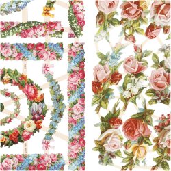 Glansbilleder, sm&aring;blomster, ark 16,5x23,5 cm, 2 ark/ 1 pk.