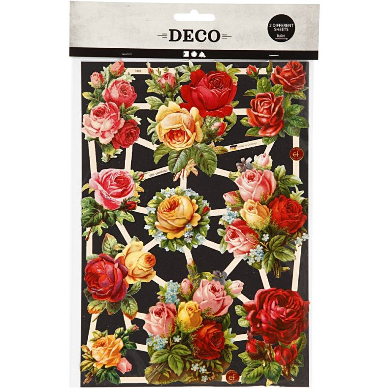 Glansbilleder, rosenmix, ark 16,5x23,5 cm, 2 ark/ 1 pk.