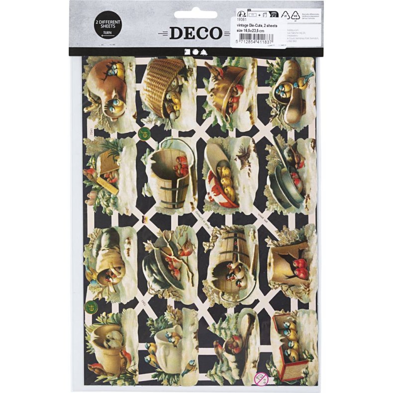 Glansbilleder, fugle, ark 16,5x23,5 cm, 2 ark/ 1 pk.