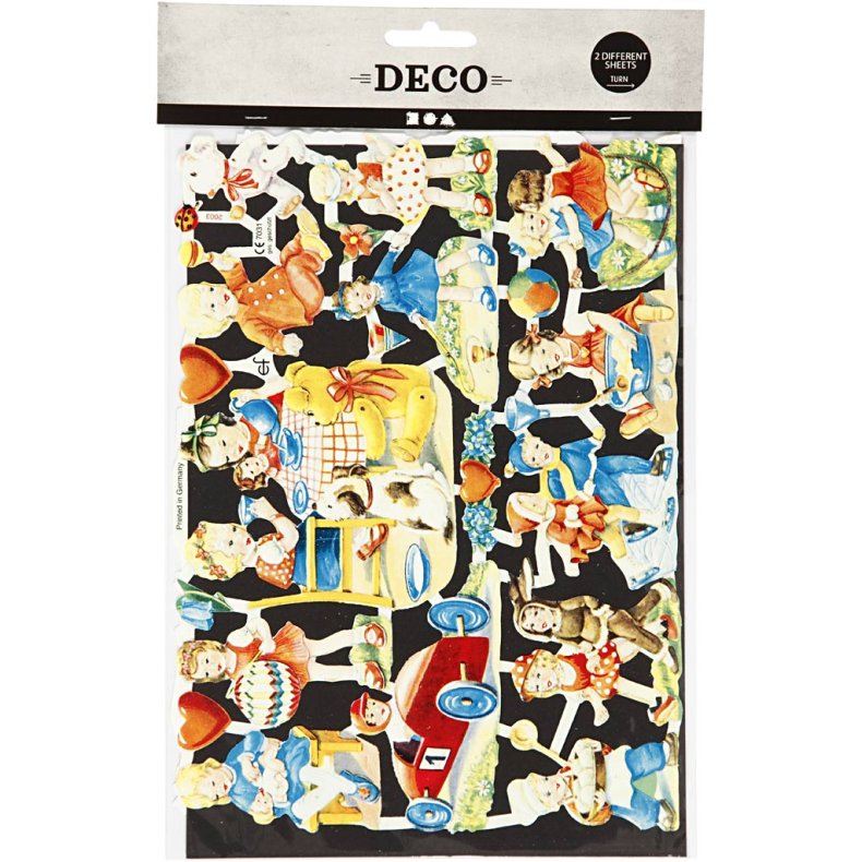 Glansbilleder, b&oslash;rneleg, ark 16,5x23,5 cm, 2 ark/ 1 pk.