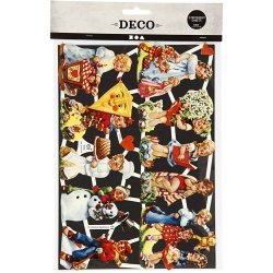 Glansbilleder, nostalgiske b&oslash;rn, ark 16,5x23,5 cm, 2 ark/ 1 pk.