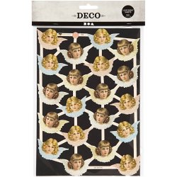 Glansbilleder, nostalgiske engle, ark 16,5x23,5 cm, 2 ark/ 1 pk.