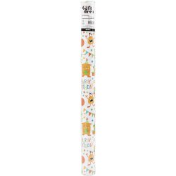 Gavepapir, F&oslash;dselsdag, B: 50 cm, 80 g, glade farver, 5 m/ 1 rl.