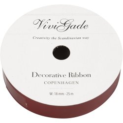 Gaveb&aring;nd, B: 18 mm, mat, r&oslash;d, 25 m/ 1 rl.