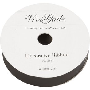 Gavebånd, B: 18 mm, mat, sort, 25 m/ 1 rl.