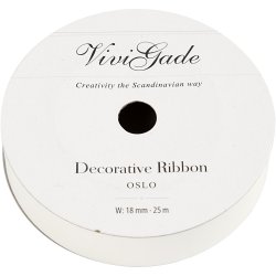 Gaveb&aring;nd, B: 18 mm, mat, hvid, 25 m/ 1 rl.