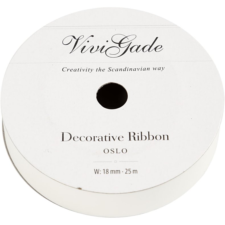 Gaveb&aring;nd, B: 18 mm, mat, hvid, 25 m/ 1 rl.