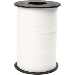 Gaveb&aring;nd, B: 10 mm, mat, hvid, 250 m/ 1 rl.