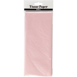 Silkepapir, ark 50x70 cm, 17 g, lys rosa, 10 ark/ 1 pk.