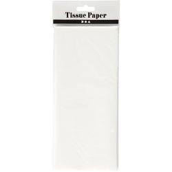 Silkepapir, ark 50x70 cm, 17 g, hvid, 10 ark/ 1 pk.