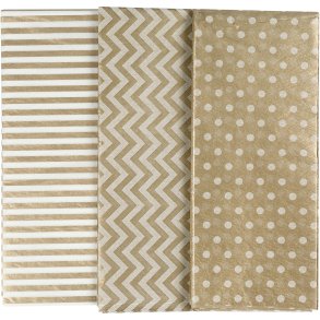 Silkepapir, ark 50x70 cm, 17 g, guld, 6 ark/ 1 pk.