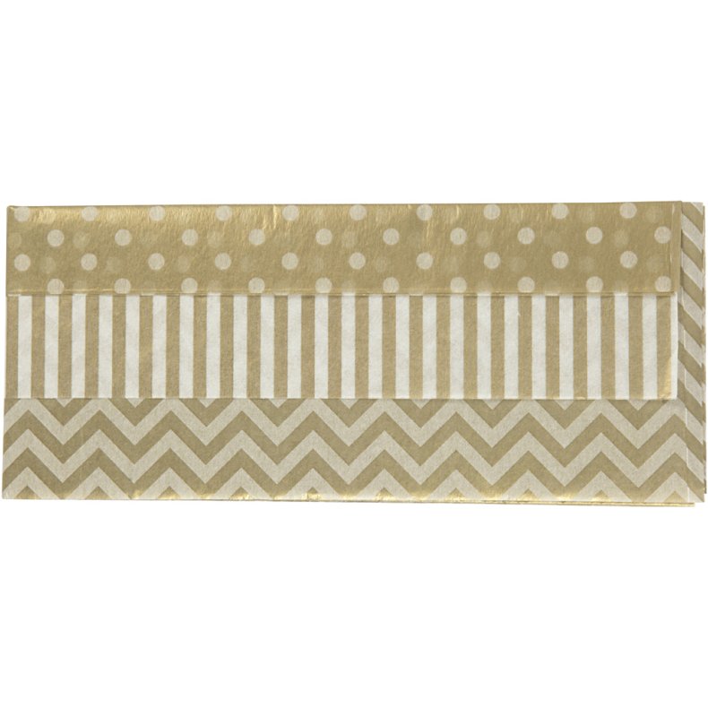 Silkepapir, ark 50x70 cm, 17 g, guld, 6 ark/ 1 pk.