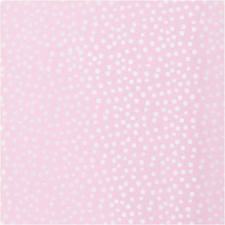 Silkepapir, med prikker, ark 50x70 cm, 14 g, lyser&oslash;d, 6 ark/ 1 pk.