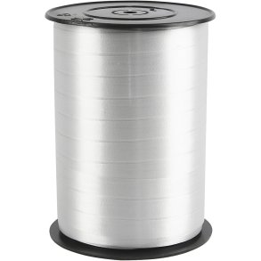 Gavebånd, B: 10 mm, blank, sølv, 250 m/ 1 rl.
