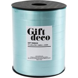 Gaveb&aring;nd, B: 10 mm, lys turkis, 250 m/ 1 rl.