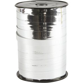 Gaveb&aring;nd, B: 10 mm, blank, metal s&oslash;lv, 250 m/ 1 rl.