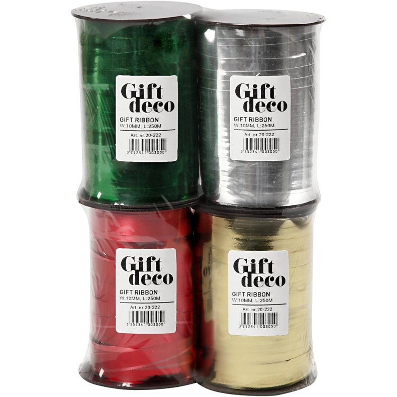 Gaveb&aring;nd, B: 10 mm, blank, 4x250 m/ 1 pk.