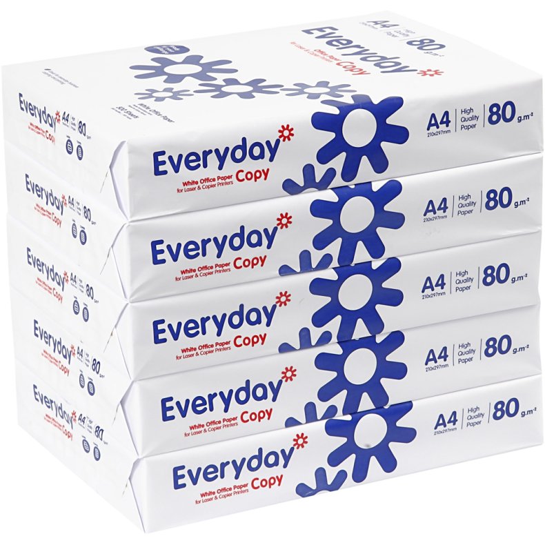 Tegnepapir, A4, ark 210x297 mm, 80 g, hvid, 5x500 ark/ 1 pk.