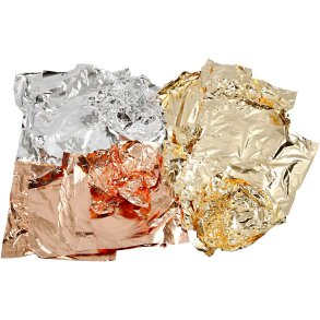 Bladmetal, ark 16x16 cm, kobber, guld, sølv, 3x50 ark/ 1 pk.
