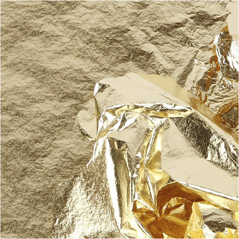 Bladmetal, ark 16x16 cm, guld, 0,625 m2, 25 ark/ 1 pk.