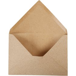 Kvistkuvert, kuvert str. 11,5x16 cm, 120 g, natur, 50 stk./ 1 pk.