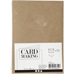 Kvistkuvert, kuvert str. 11,5x16 cm, 120 g, natur, 50 stk./ 1 pk.