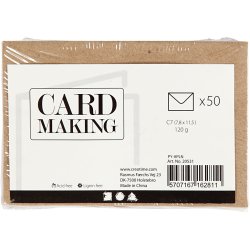 Kvistkuvert, kuvert str. 7,8x11,5 cm, 120 g, natur, 50 stk./ 1 pk.