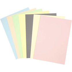 Pastel karton, A4, ark 210x297 mm, 160 g, pastelfarver, 210 ass. ark/ 1 pk.