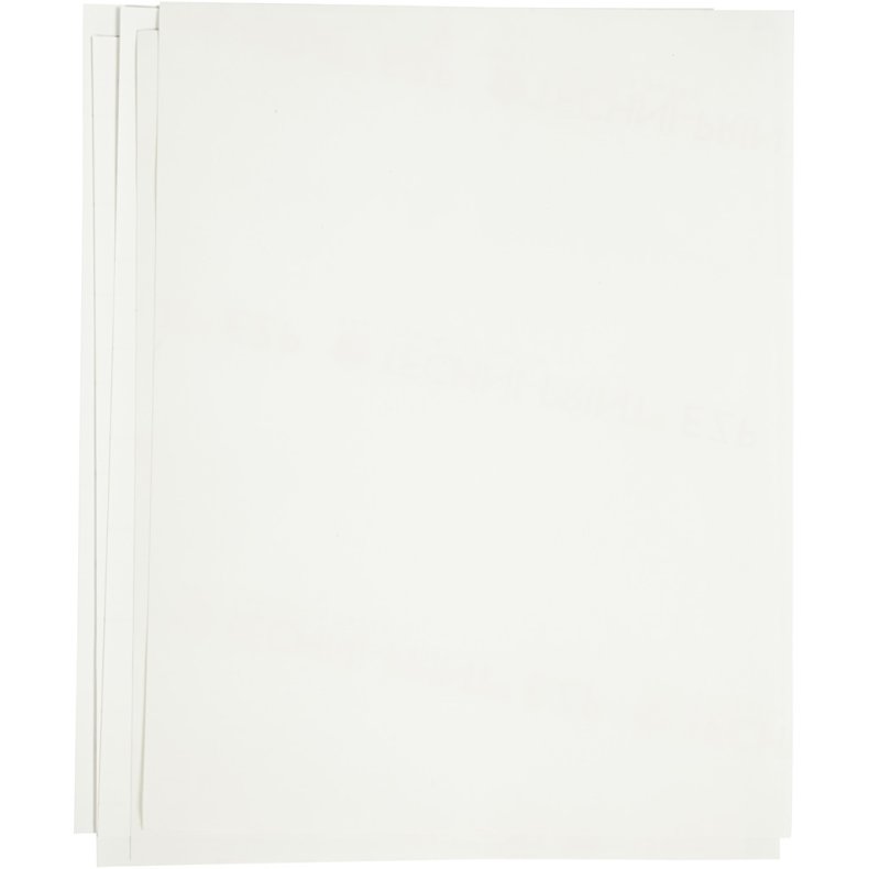 Transferark, ark 21,5x28 cm, til lyse og m&oslash;rke tekstiler, hvid, 12 ark/ 1 pk.