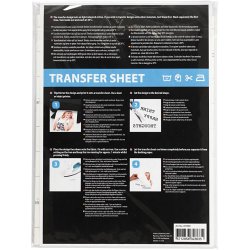Transferark, ark 21,5x28 cm, til lyse tekstiler, transparent, 5 ark/ 1 pk.