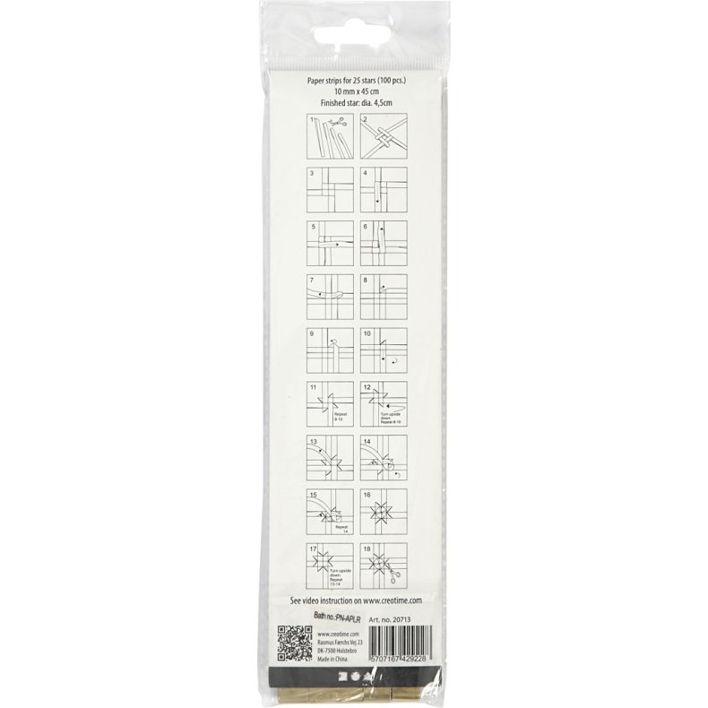 Stjernestrimler, L: 45 cm, B: 10 mm, diam. 4,5 cm, guld, 100 strimler/ 1 pk.