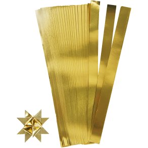 Stjernestrimler, L: 73 cm, B: 25 mm, diam. 11,5 cm, guld, 100 strimler/ 1 pk.