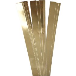 Stjernestrimler, L: 73 cm, B: 25 mm, diam. 11,5 cm, guld, 100 strimler/ 1 pk.