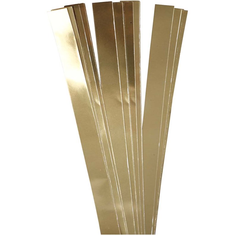 Stjernestrimler, L: 73 cm, B: 25 mm, diam. 11,5 cm, guld, 100 strimler/ 1 pk.