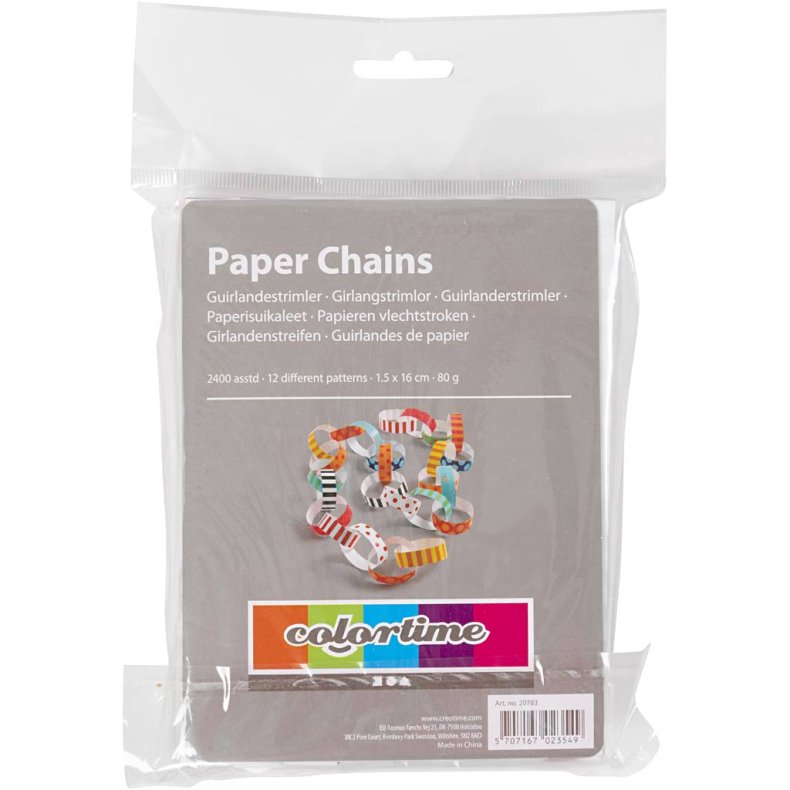 Guirlandestrimler med print, m&oslash;nstret, L: 16 cm, B: 15 mm, 2400 stk./ 1 pk.