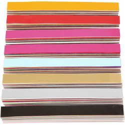 Guirlandestrimler, L: 16 cm, B: 15 mm, ass. farver, 2400 stk./ 1 pk.