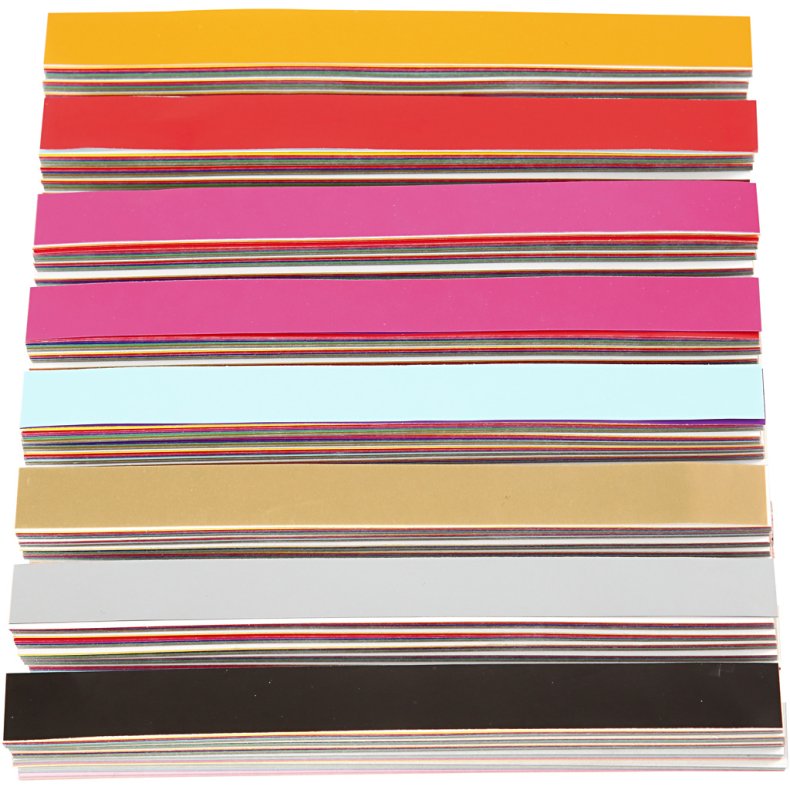 Guirlandestrimler, L: 16 cm, B: 15 mm, ass. farver, 2400 stk./ 1 pk.