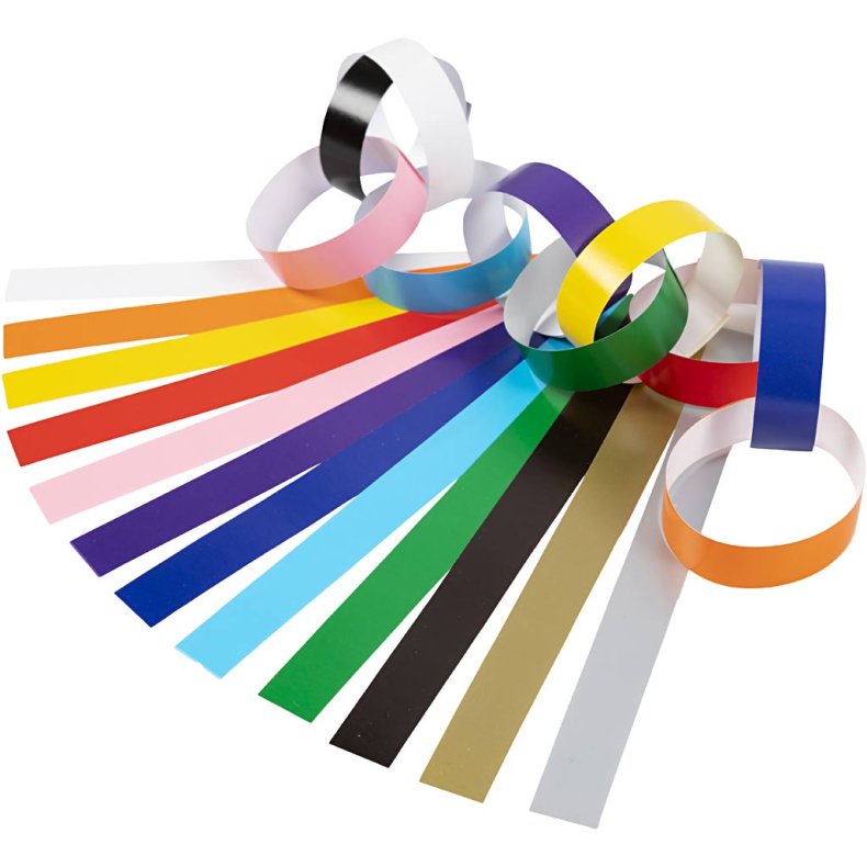 Guirlandestrimler, L: 16 cm, B: 15 mm, ass. farver, 2400 stk./ 1 pk.