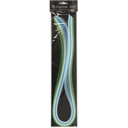 Quillingpapir, L: 78 cm, B: 5 mm, 120 g, bl&aring;, gr&oslash;n, limegr&oslash;n, turkis, 100 stk./ 1 pk.