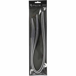 Quillingpapir, L: 78 cm, B: 5 mm, 120 g, sort, gr&aring;, hvid, 100 stk./ 1 pk.
