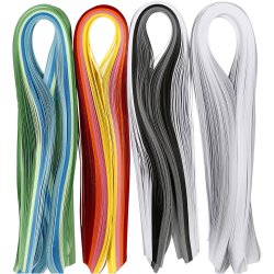 Quillingpapir, L: 78 cm, B: 5 mm, 120 g, ass. farver, 12x100 stk./ 1 pk.
