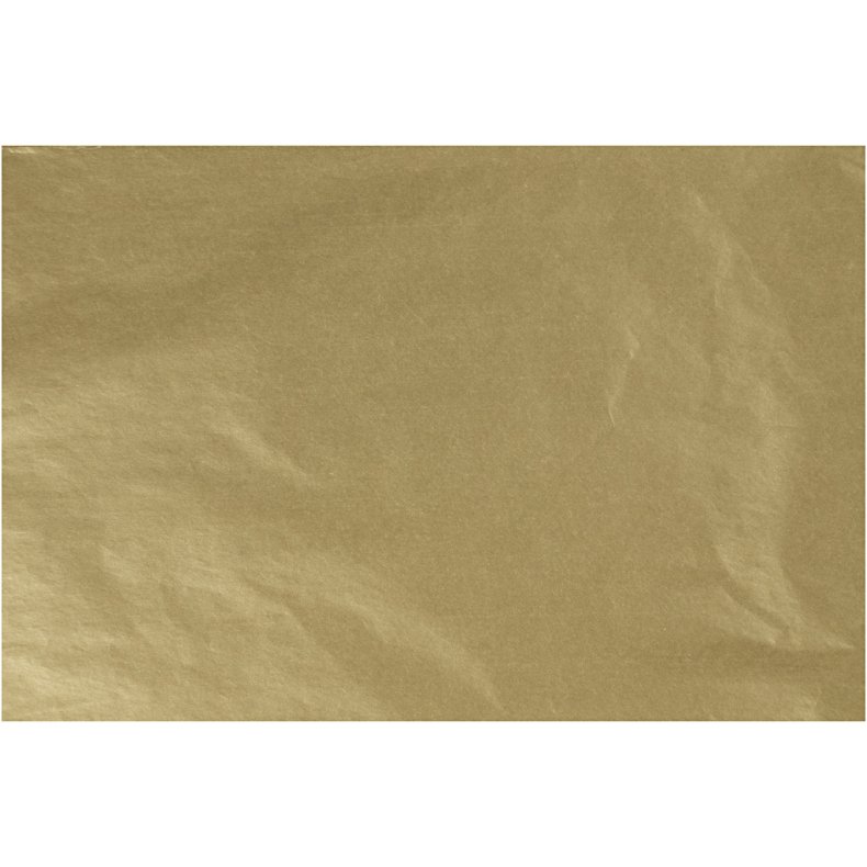 Silkepapir, ark 50x70 cm, 17 g, guld, 25 ark/ 1 pk.